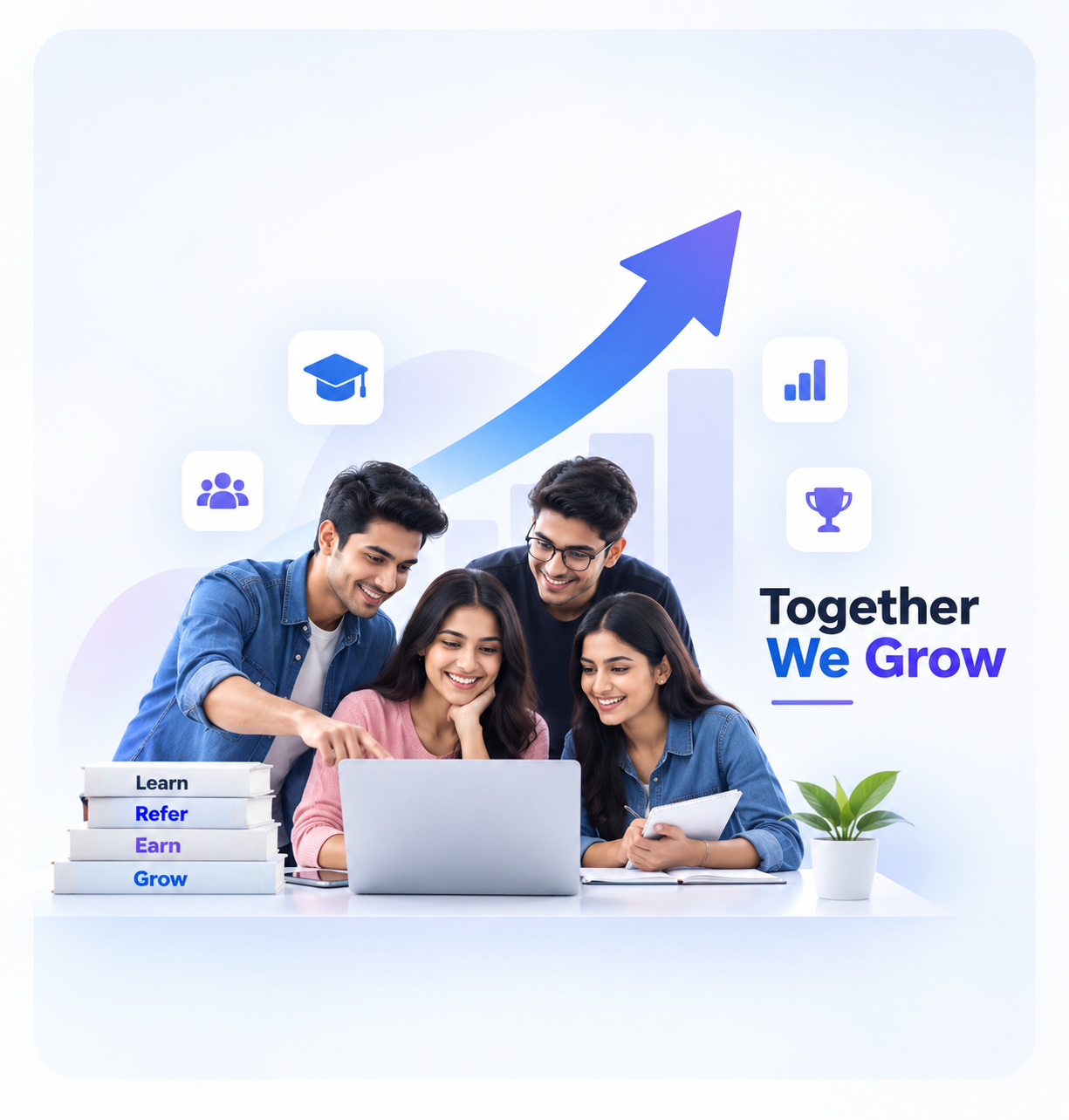 DigiCareerX learners learning, referring, earning and growing together